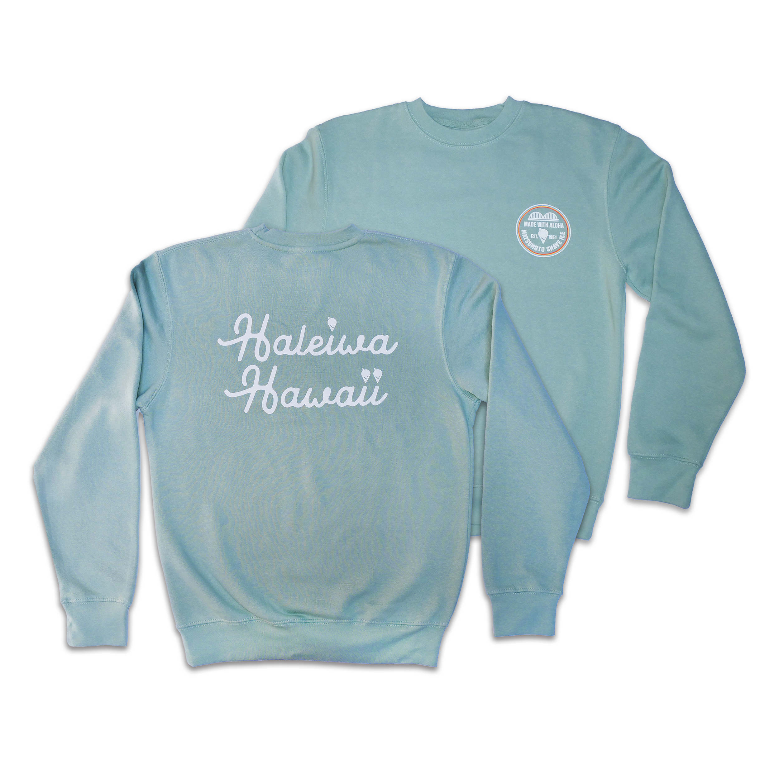 Ladies Crewneck Sweater - Haleiwa HI — Matsumoto Shave Ice